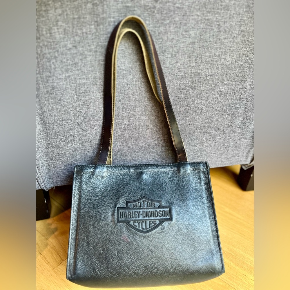 Vintage leather embroidered HD Bar & Shield bucket bag